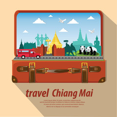 Obraz premium illustration. travel around Chiang Mai Province.