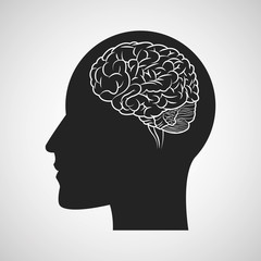 Brain design. organ icon. Flat illustration, vector graphic
