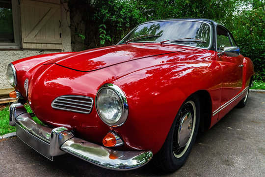 Beautiful retro car renovated with love