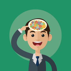 Brain design. organ icon. Flat illustration, vector graphic