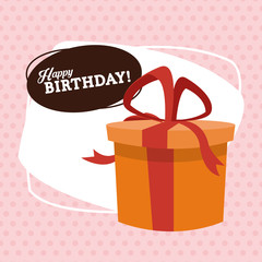 Happy Birthday design. Retro illustration. Colorfull graphic