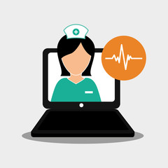 Medical care design. nurse  icon. White background, isolated ill