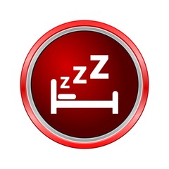 Sleeping symbol, Internet button on white background