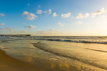 golden beach. Evening on the beach in San Diego, California.