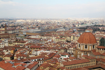 Fototapeta na wymiar Panorama of Florence opening from Campanile Tower 