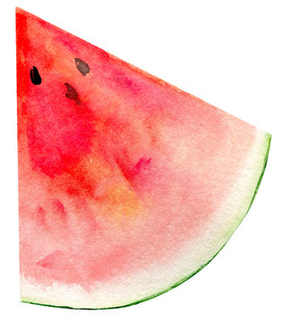 recommend clip art: watercolor hand painted slice of watermelon