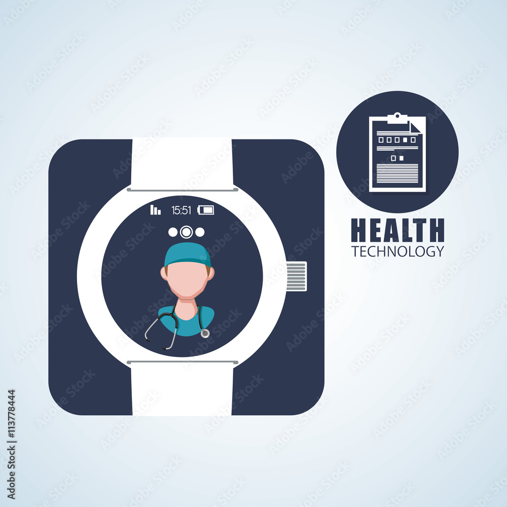 Wall mural Health care design. technology icon. isolated illustration, vect