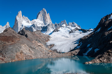 Fototapeta na wymiar La vetta del monte Fitz Roy, in Patagonia