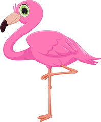 Fototapeta premium cute flamingo cartoon