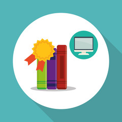 Education design. University icon. Colorfull and isolated illustration