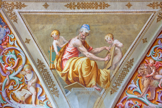 CREMONA, ITALY - MAY 24, 2016: The prophet fresco of angels in Chiesa di San Sigismondo by Bernardino Campi (1564 - 1567).