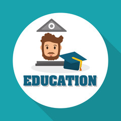 Education design. University icon. Colorfull and isolated illust