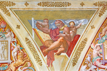 CREMONA, ITALY - MAY 24, 2016: The prophet fresco of angels in Chiesa di San Sigismondo by Giulio Campi, Bernardino Campi and Bernardino Gatti (1564 - 1567).