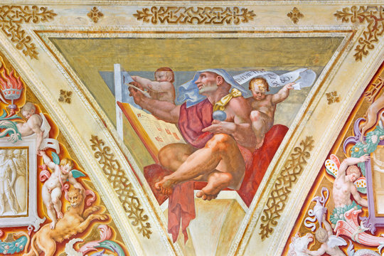 CREMONA, ITALY - MAY 24, 2016: The Prophet Fresco Of Angels In Chiesa Di San Sigismondo By Giulio Campi, Bernardino Campi And Bernardino Gatti (1564 - 1567).