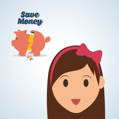 Save Money design. Financial item. Colorfull illustration, vecto