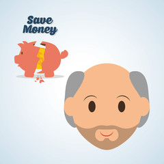 Save Money design. Financial item. Colorfull illustration, vecto