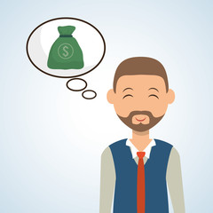 Management design. Person icon. Isolated illustration