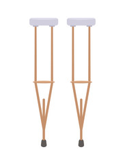 Crutches isolated on white.