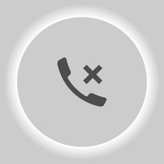Hang up the phone flat vector icon