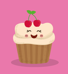 Sweet design. Dessert icon. Colorfull illustration, vector graph