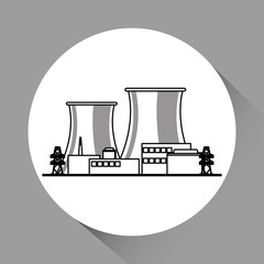 Industry design. Factory icon. Flat illustration