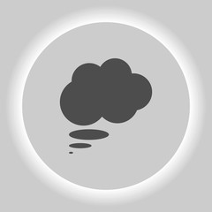 Flat paper cut style icon of thought cloud