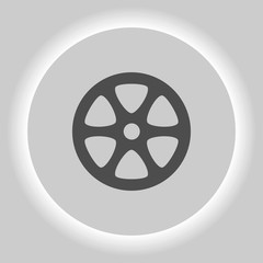 Obraz premium Flat paper cut style icon of old tape spool