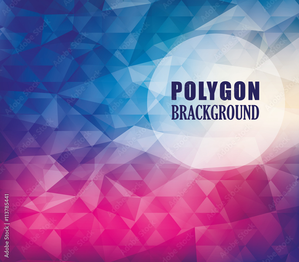 Sticker Background design. Polygon icon. Abstract and Colorfull illustra