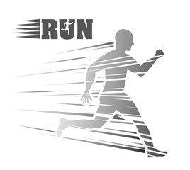 Man of side running. sport concept, vector graphic