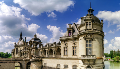 Fototapeta na wymiar Chantilly castle view, Il-de-France, Paris region