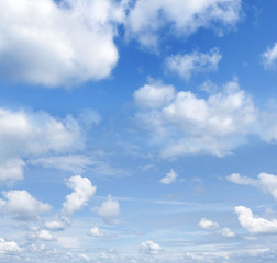 Soft white clouds in blue sky