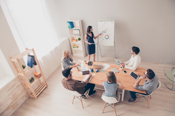 Photo of business concept. People sitting at conference training