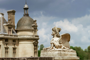 Fototapeta na wymiar Chantilly castle view, Il-de-France, Paris region