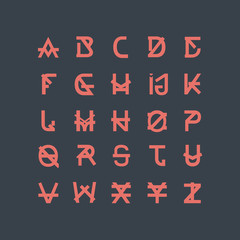 Vector Abstract Font. Alphabet Letters. 