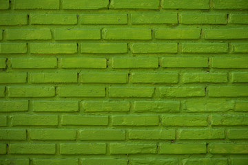 Fototapeta premium Green brick wall pattern and design, Decorative brick wall textured and background