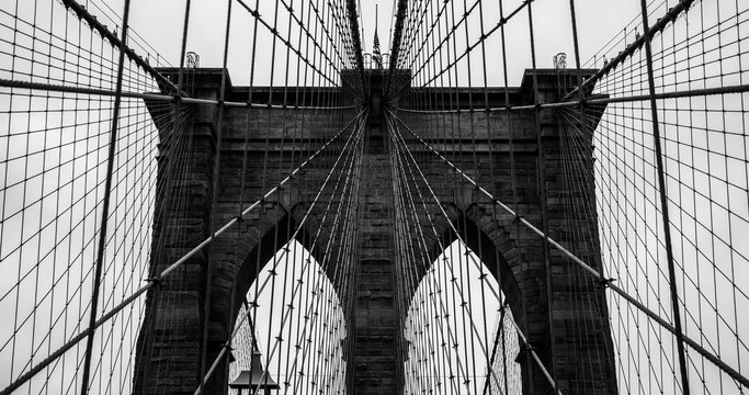 Fototapeta Brooklyn Bridge. Black and White