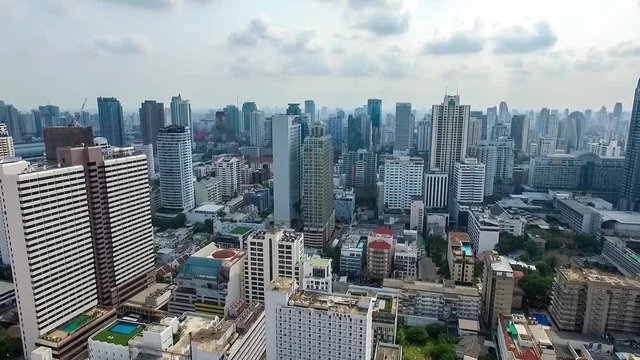 Bangkok City Panorama, Nana and Sukhumvit Road North West  Aerial Video