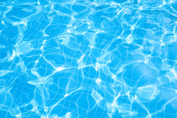 Water in swimming pool, Blue Water with sun reflection, Water effect with sun reflection in swimming pool