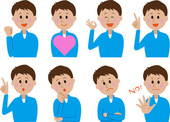 若い男性　アイコン　セット