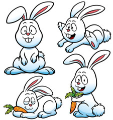 Fototapeta premium Vector illustration of Cartoon Rabbit Character Set