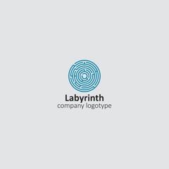 Round Labyrinth. Logo Icon Design Template Elements. Concept For Your Logo. Vector Illustration.
