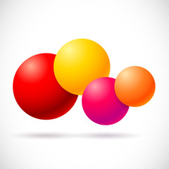 Infographics with group of flying balls