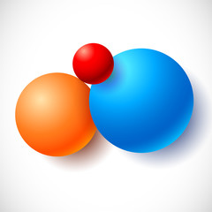 Infographics with group of flying balls