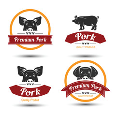 Pork label vector