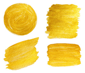 golden texture gouache stains set