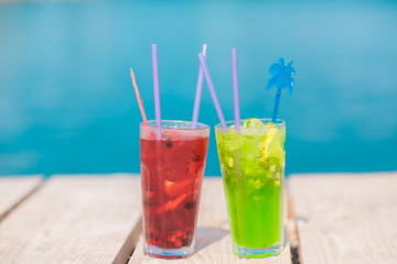 Two glasses of mojito coctail
