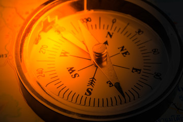 Fototapeta premium compass on the map .travel concept
