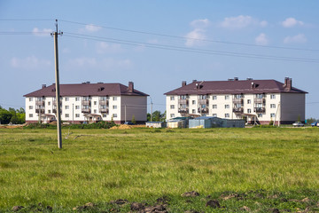 New modern three-storied apartment house