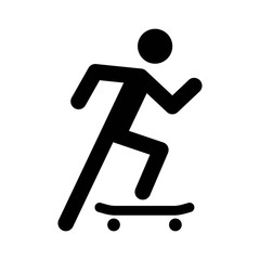 Skateboarder doing skateboarding on a skateboard flat icon for apps and websites