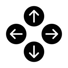Up down left right  or north east south west round arrows flat icon for apps and websites